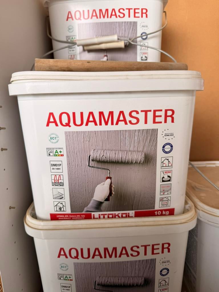 6 Pots Litokol Aquamaster 10kg - Étanchéité Liquide, Bricolage & Construction, Enlèvement, Comme neuf