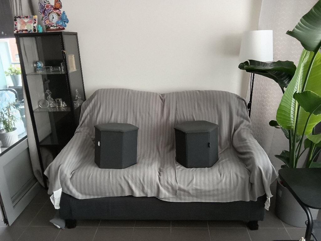 Vinliden zetel met 2 poef kjuge, Maison & Meubles, 75 à 100 cm, Comme neuf, Enlèvement, Deux personnes