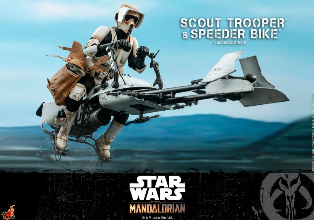 Hot Toys TMS017 Scout Trooper & Speeder Bike + Grogu - nieuw, Verzamelen, Star Wars, Ophalen of Verzenden, Nieuw, Overige typen