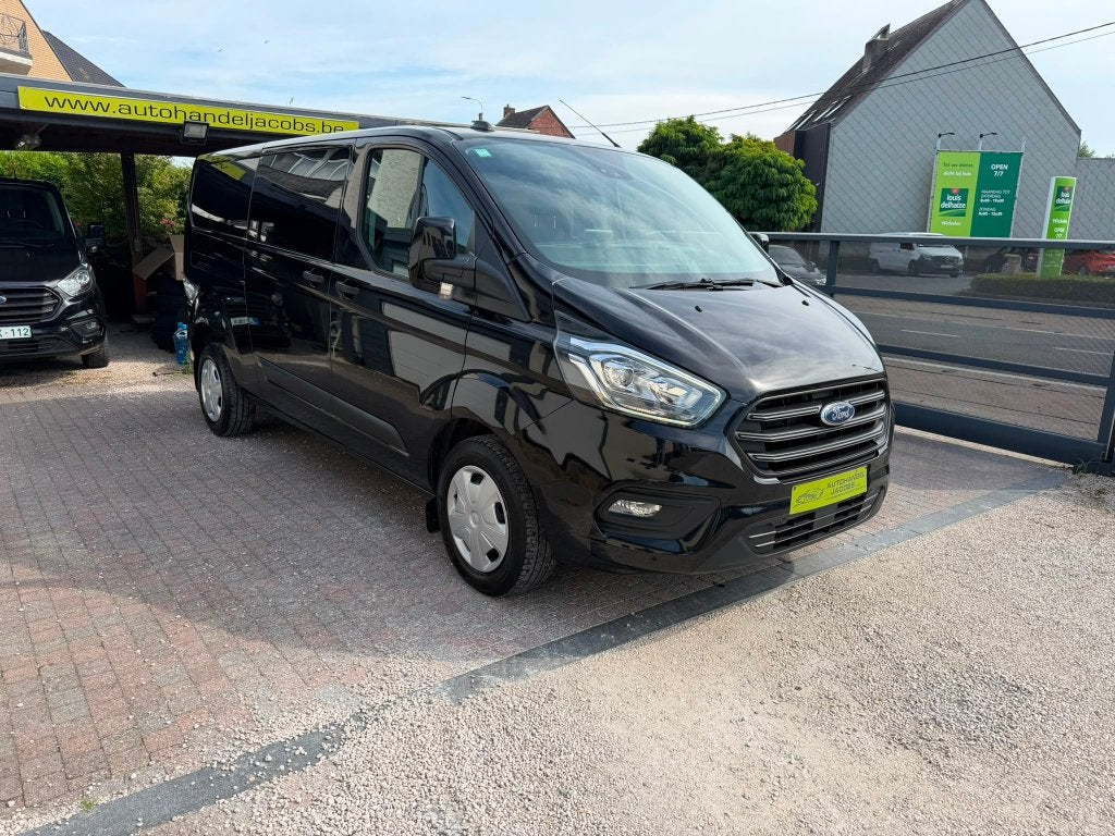 FORD TRANSIT CUSTOM * AUT * L2 * CAB DUB * CAMÉRA * LANE *, Entreprise, 1850 kg, Entretenue par le concessionnaire, Noir