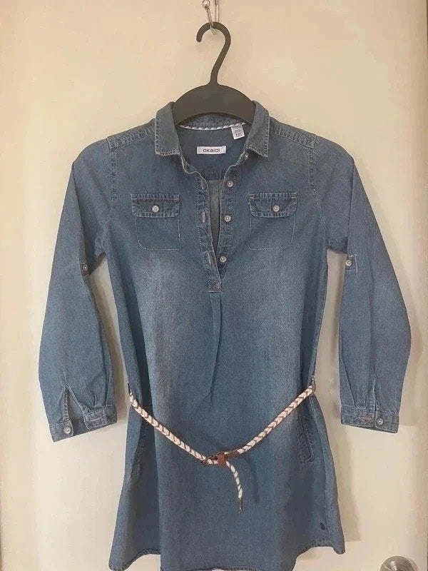 Robe en jeans pour fille, Okaidi, 8 ans (128 cm), Enlèvement ou Envoi, Utilisé, Fille