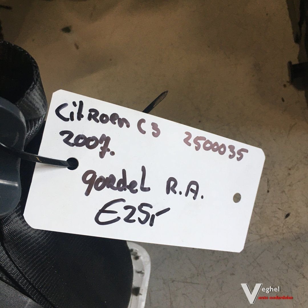 Citroen C3  1.1   2007 Wagennr 2500035 Kleurcode EKQ  Gordel, -, Utilisé, -, -