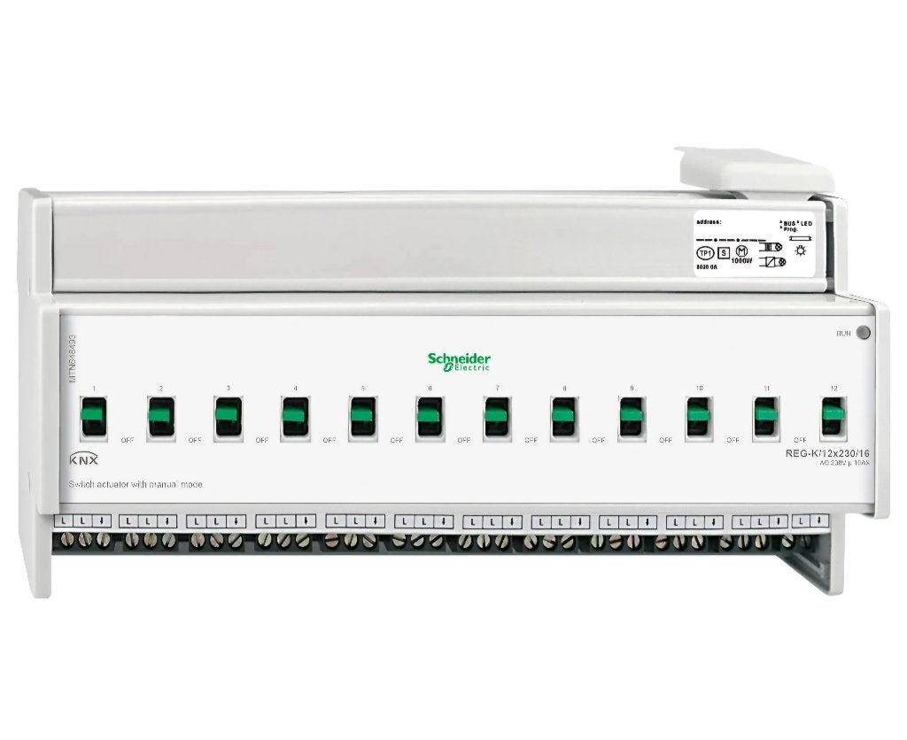 KNX schakelactuator REG-K 12x16A met handmatige bediening, Doe-het-zelf en Bouw, Ophalen of Verzenden, Nieuw, Schneider Electric