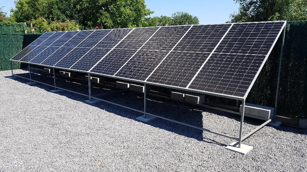 Zonnepanelen op schans - 4,1 Kw incl omvormer., Bricolage & Construction, Panneaux solaires & Accessoires, Utilisé, Système complet