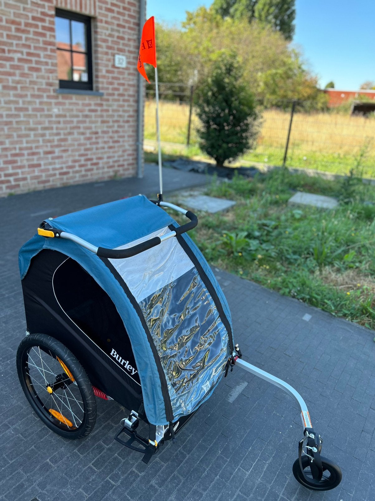 Burley Encore X fietskar voor 2 kinderen incl. Stroller kit, Vélos & Vélomoteurs, 40 à 60 kg, Pliable, Comme neuf, Enlèvement