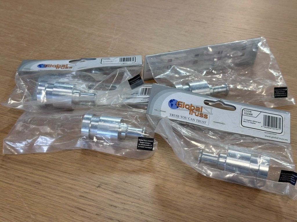 4x Global Truss TV Spigot Adapter 28mm naar 16mm – Nieuw, Ophalen of Verzenden, Nieuw, Licht