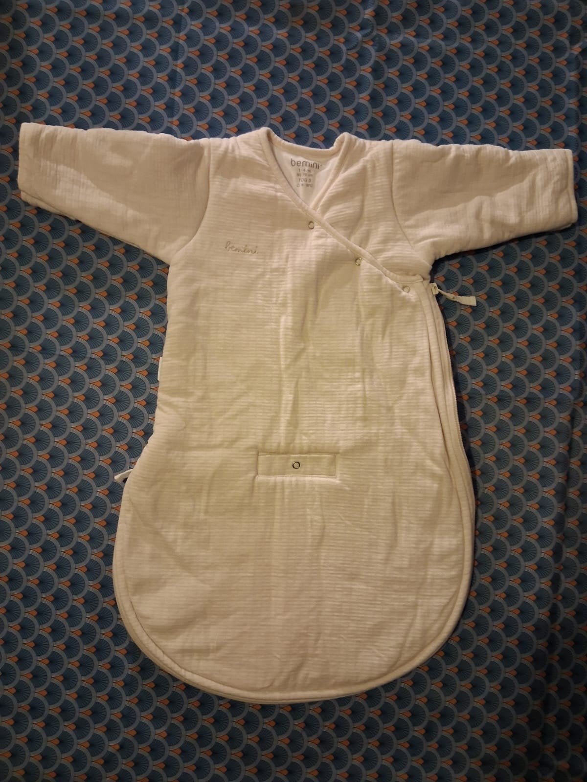 Bemini slaapzak 1-4 maanden (50-70 cm) / TOG: 3 / kleur: geb, Enfants & Bébés, Neuf, Blanc, Enlèvement ou Envoi, Autres marques