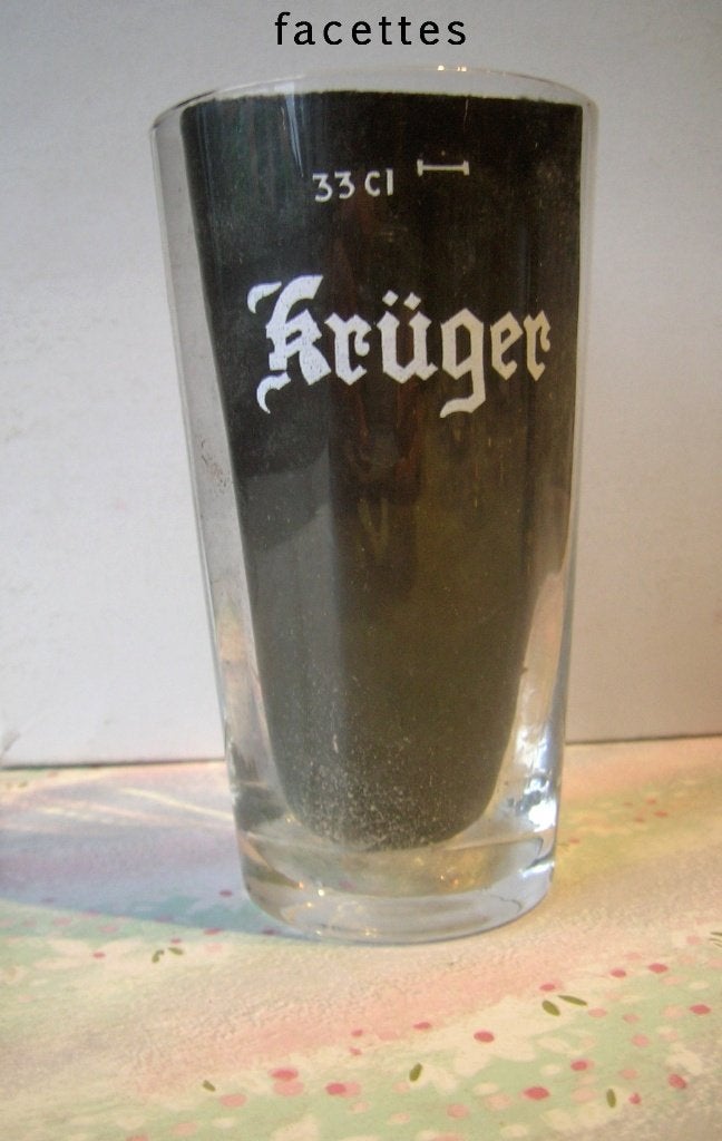 KRÜGER 33 cl met facetten, Verzamelen, Ophalen of Verzenden, Zo goed als nieuw, Glas of Glazen