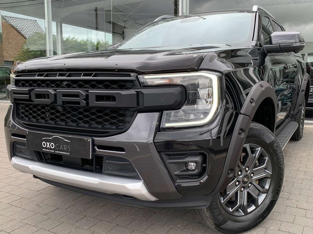 Ford Ranger 2.0D 205CV / 4WD WILDTRAK / FULL OPTIONS / 360, Auto's, Gebruikt, 4 cilinders, Zwart, Leder