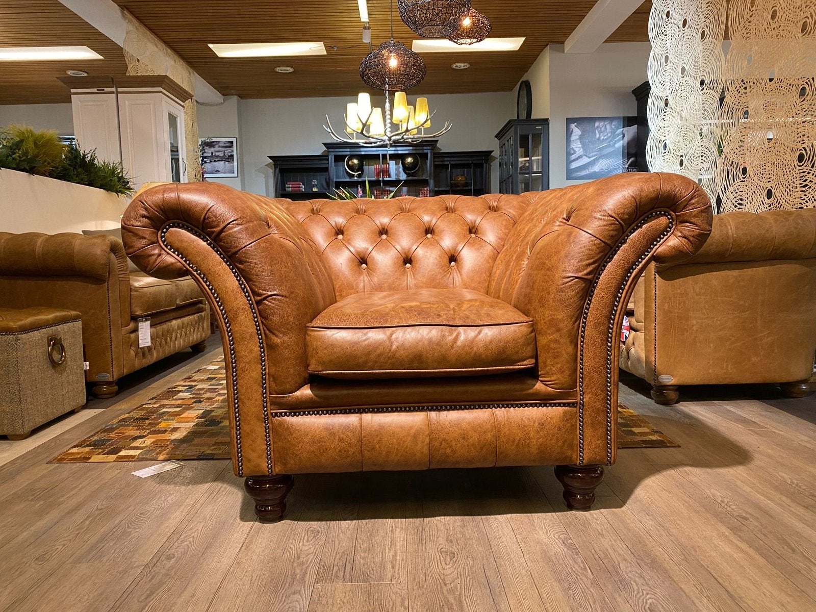 ORIGINELE SWINDON CHESTERFIELD CLUB FAUTEUIL VINTAGE BRUIN, Enlèvement ou Envoi