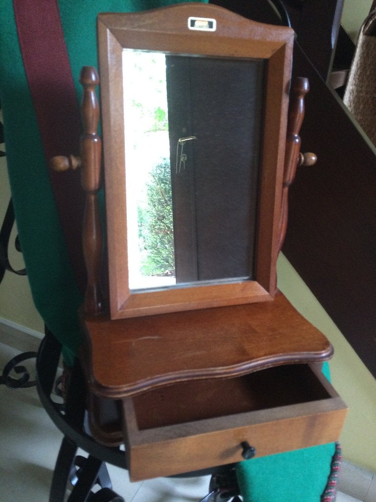 1963 vintage BRIO houten spiegel, Ophalen of Verzenden, Overige vormen, Minder dan 50 cm, Minder dan 100 cm