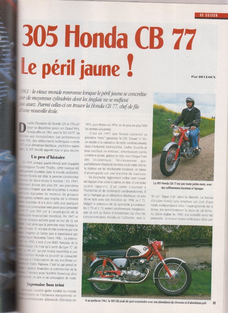 Moto Honda 305 CB77 collection, Verzenden, Gelezen