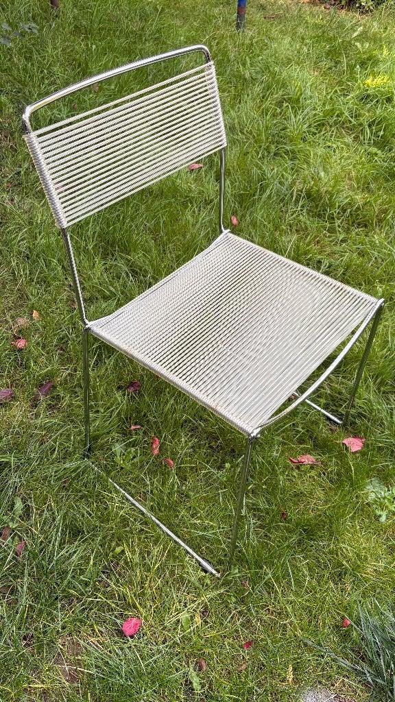 6x design stoel Jodi Spaghetti by Sintesi 1970s, Huis en Inrichting, Ophalen, Vijf, Zes of meer stoelen, Kunststof, Gebruikt