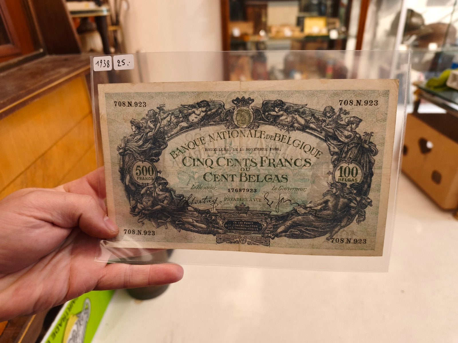 500 frank België 1938, Timbres & Monnaies, Enlèvement ou Envoi