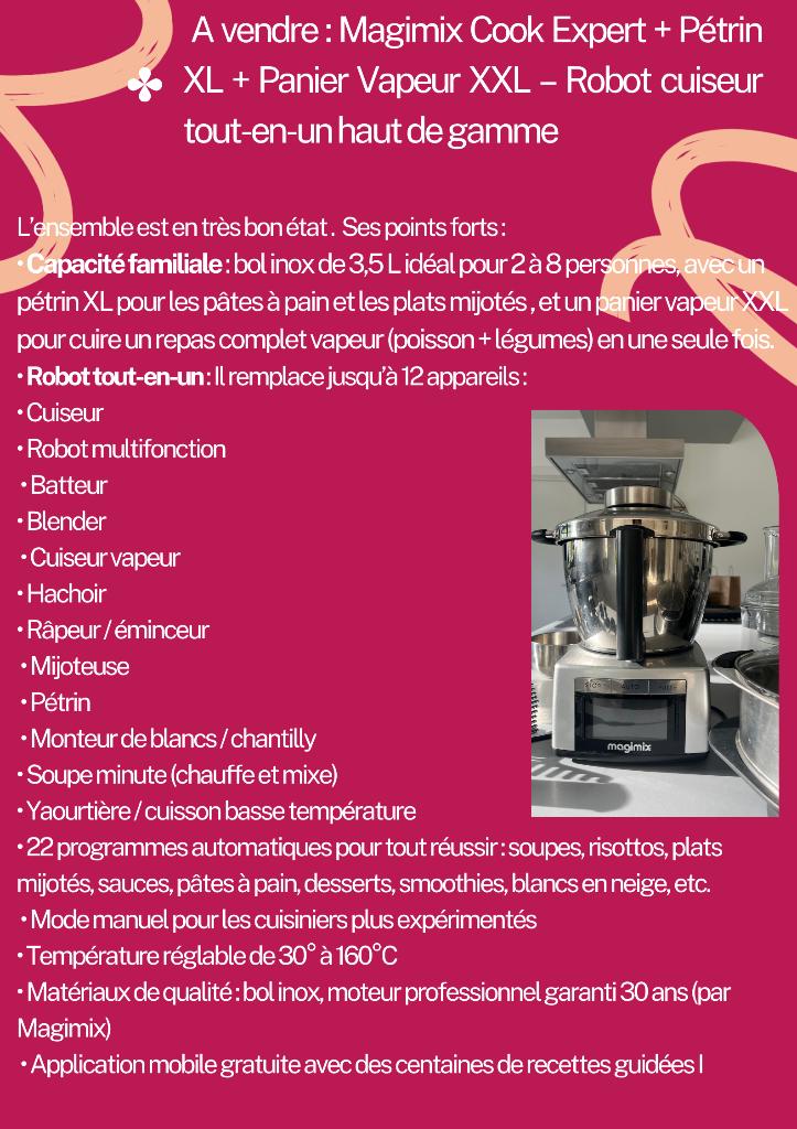 Magimix cookexpert, 3 à 4 litres, Enlèvement, Comme neuf, 3 vitesses ou plus