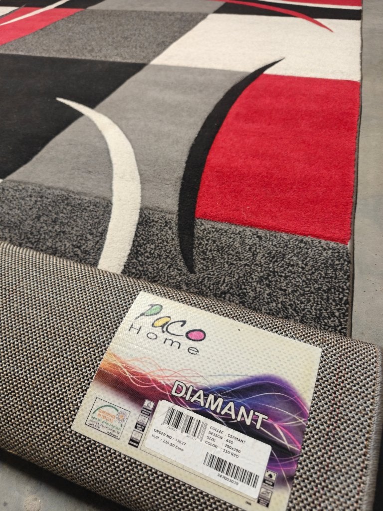 Tapis Paco Home Diamant, 200 cm ou plus, Noir, 200 cm ou plus, Enlèvement