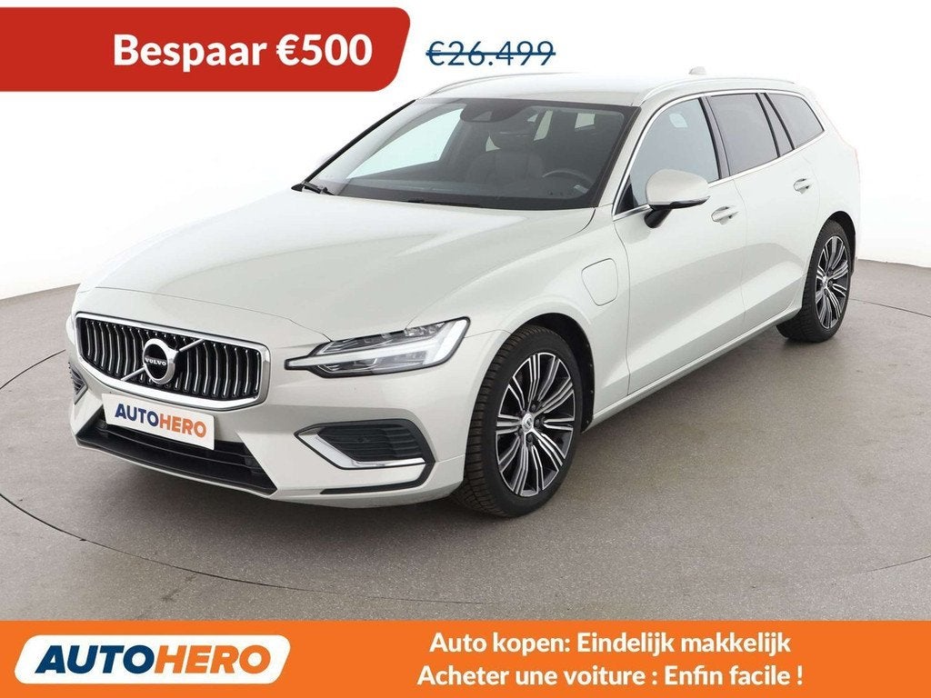 Volvo V60 2.0 T8 Plug-in Hybrid Inscription AWD, Autos, Volvo, Cuir, Achat, Beige, 5 portes