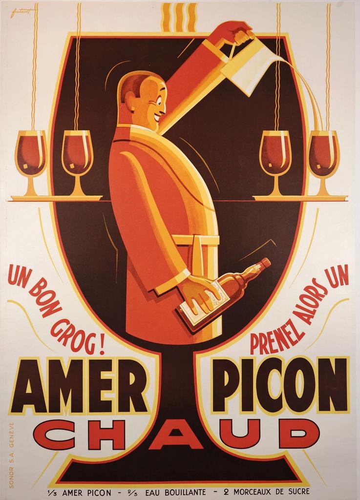Metalen reclamebord Amer Picon 6 - retro vintage mancave, Ophalen of Verzenden, Zo goed als nieuw, Reclamebord