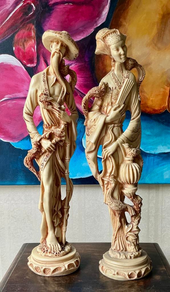 Chinese geluks-beelden in Ivorine, Antiek en Kunst, Ophalen