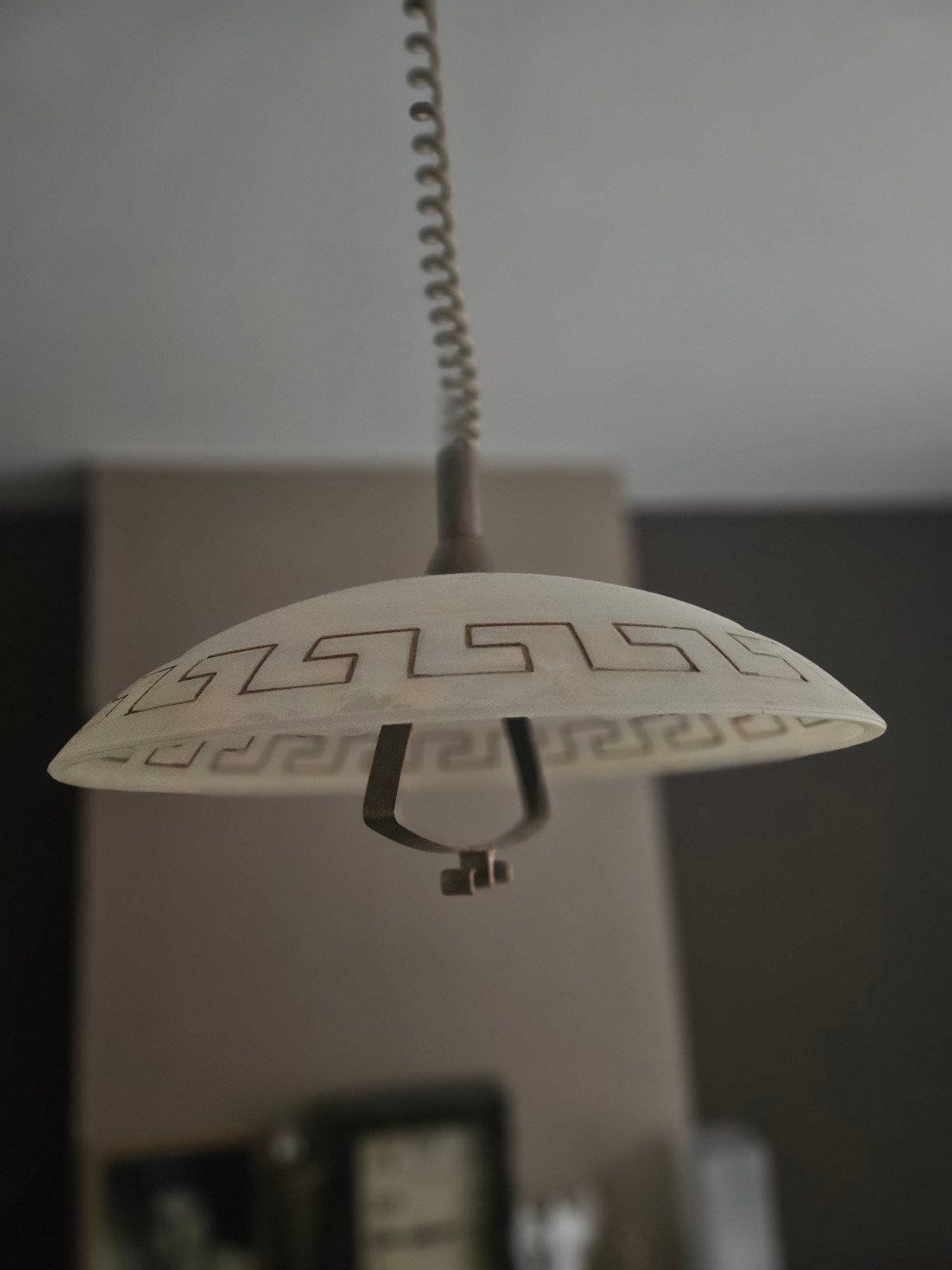 Paire de lustres suspensions vintage style grec (Diamètre 50, Enlèvement