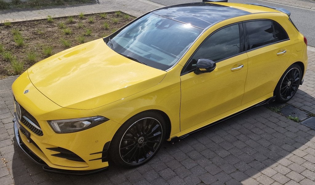 Mercedes-Benz A 180 A 180 AMG Line, 4 cilinders, Leder en Stof, Geel, 5 zetels