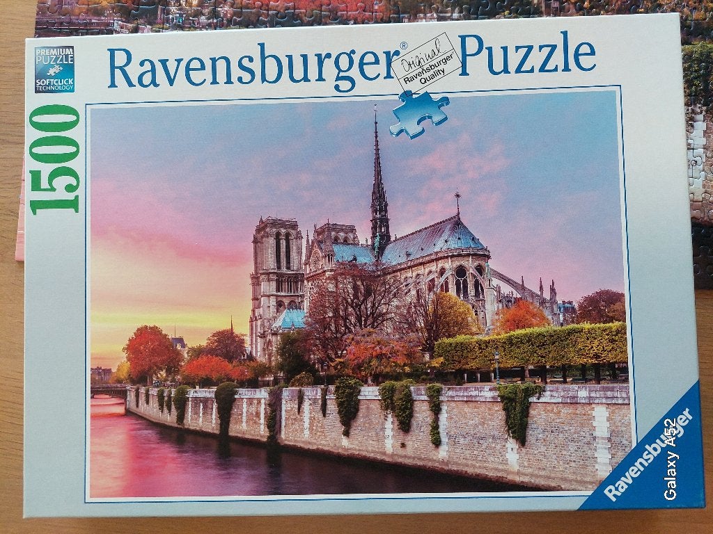 puzzel 1500 st - Ravensburger - Parijs: Notre-Dame, Ophalen of Verzenden, 500 t/m 1500 stukjes, Zo goed als nieuw, Legpuzzel