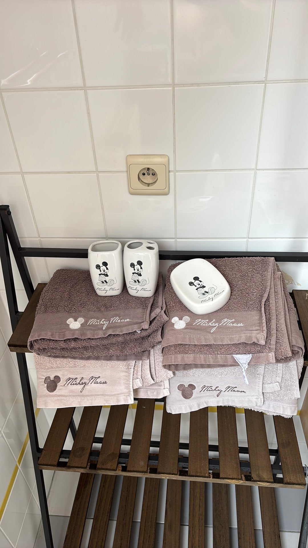Handdoeken set en accessoires Mikey, Ophalen, Gebruikt