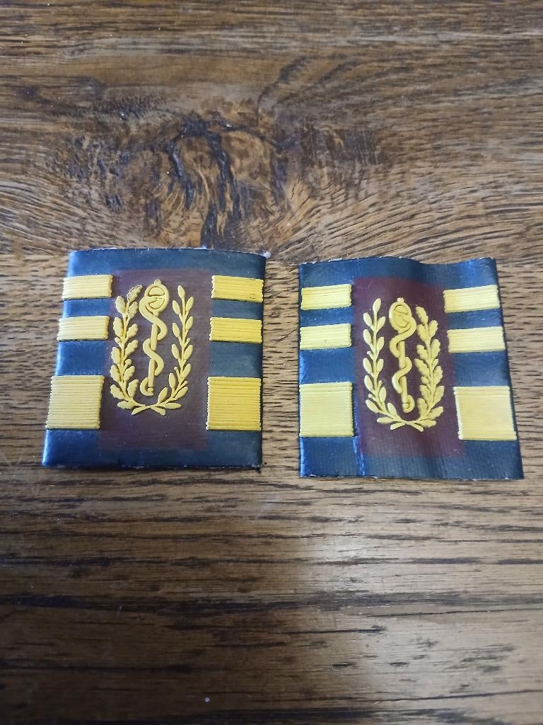 Paire grades lieutenant colonel medecin service médical, Envoi, Armée de terre, Emblème ou Badge