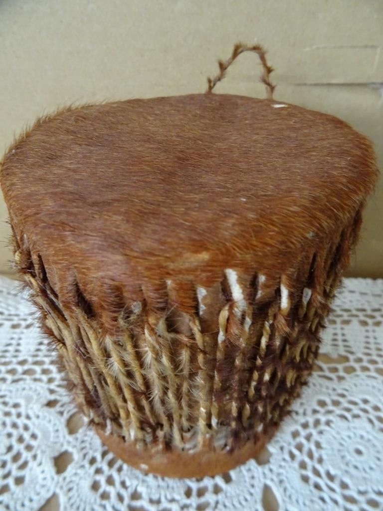 Curiosités tambour traditionnel 11cm art populaire Mali 1970, Antiquités & Art, Enlèvement ou Envoi