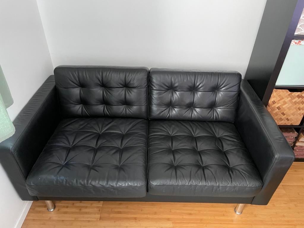 Canapé cuir 2 places Landskrona en bon état, Maison & Meubles, Enlèvement, Comme neuf, Cuir, Modern