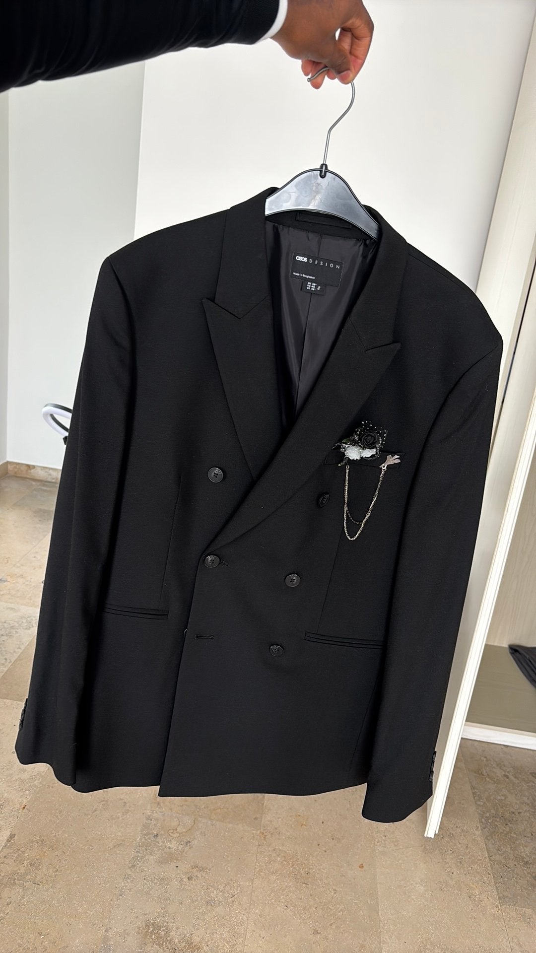 Veste asos, Kleding | Heren, Kostuums en vesten, Ophalen of Verzenden, Zo goed als nieuw, Maat 48/50 (M), Zwart