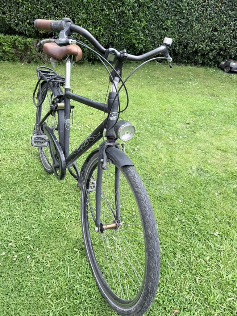 Oxford matt zwarte herenfiets met confordzadel, Fietsen en Brommers, Gebruikt, Velgrem, Versnellingen, Ophalen