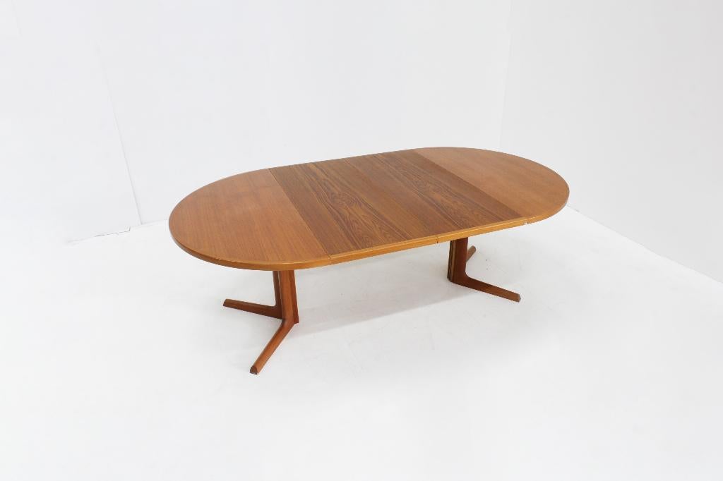 Vintage Deense ronde uitschuifbare eettafel tafel Gudme, Ophalen of Verzenden, Zo goed als nieuw