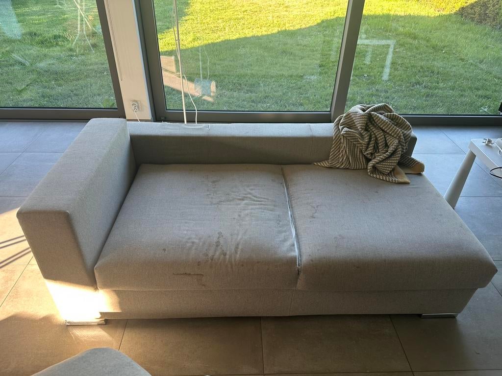 Gratis zetel af te halen VOOR 12 MEI!!! bv voor huisdieren, Ophalen, Gebruikt, Beige, Tweepersoons