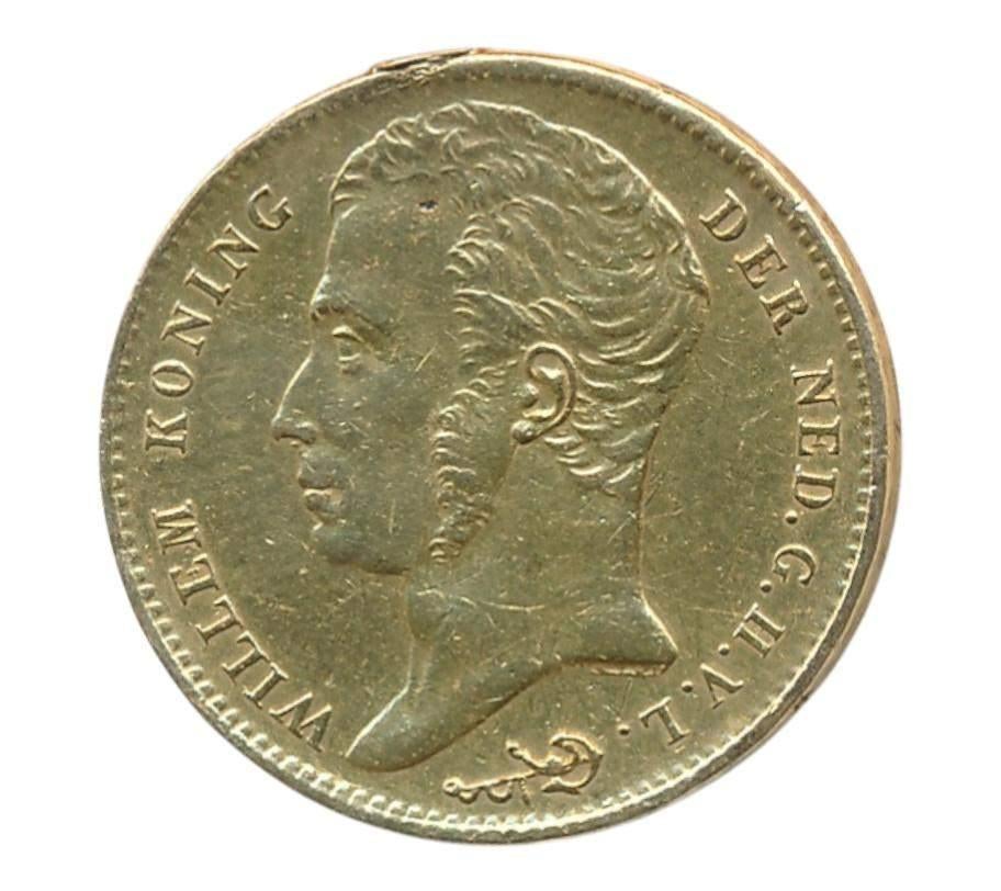 Nederland Gouden tientje 1825 B Willem 1, Postzegels en Munten, Ophalen of Verzenden, Goud