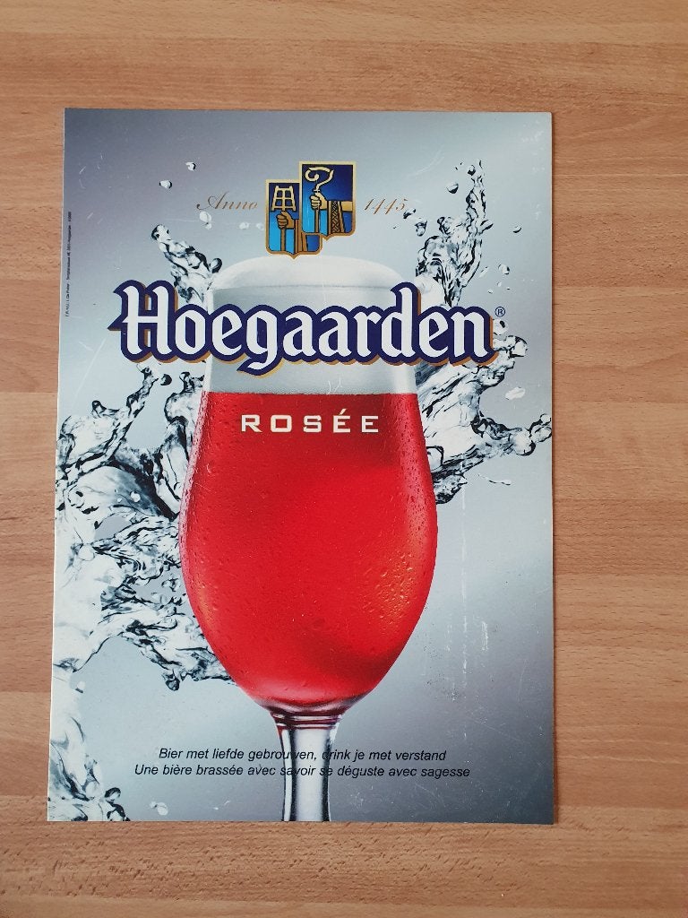 HOEGAARDEN BIERE affiche publicitaire, Ophalen of Verzenden, Zo goed als nieuw, Reclamebord
