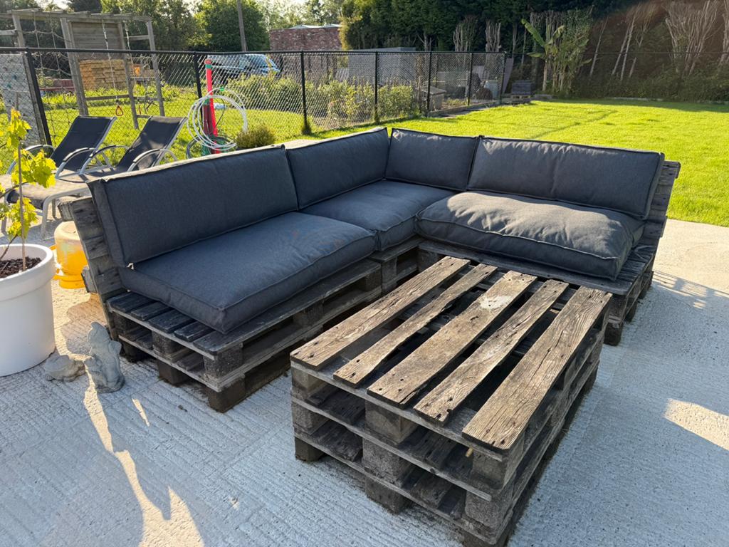 Pallet loungeset, Enlèvement, Comme neuf, Sets de jardin