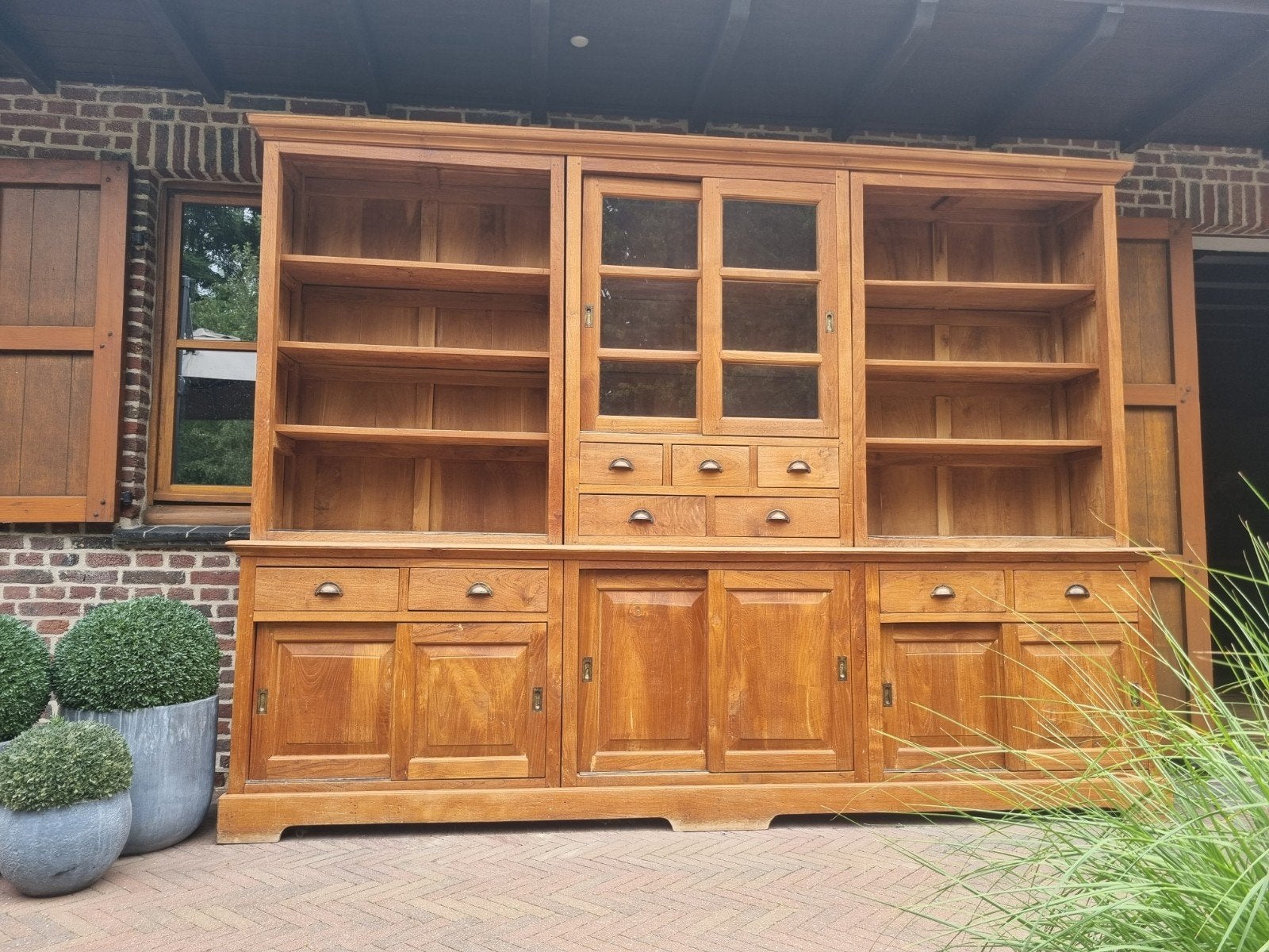 Bibliothèque/meuble buffet XXL en teck LIVRAISON GRATUITE, Teck, 25 à 50 cm, 200 cm ou plus, Enlèvement ou Envoi