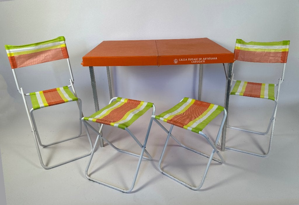 Set de pique-nique pliable italien vintage, Enlèvement, Utilisé, Chaise de camping