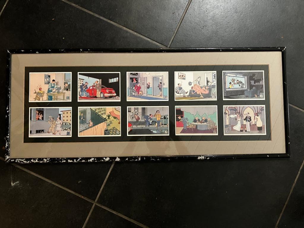 29 postkaarten oa. serie Dilemma Joost Swarte ingekaderd x 3, Enlèvement