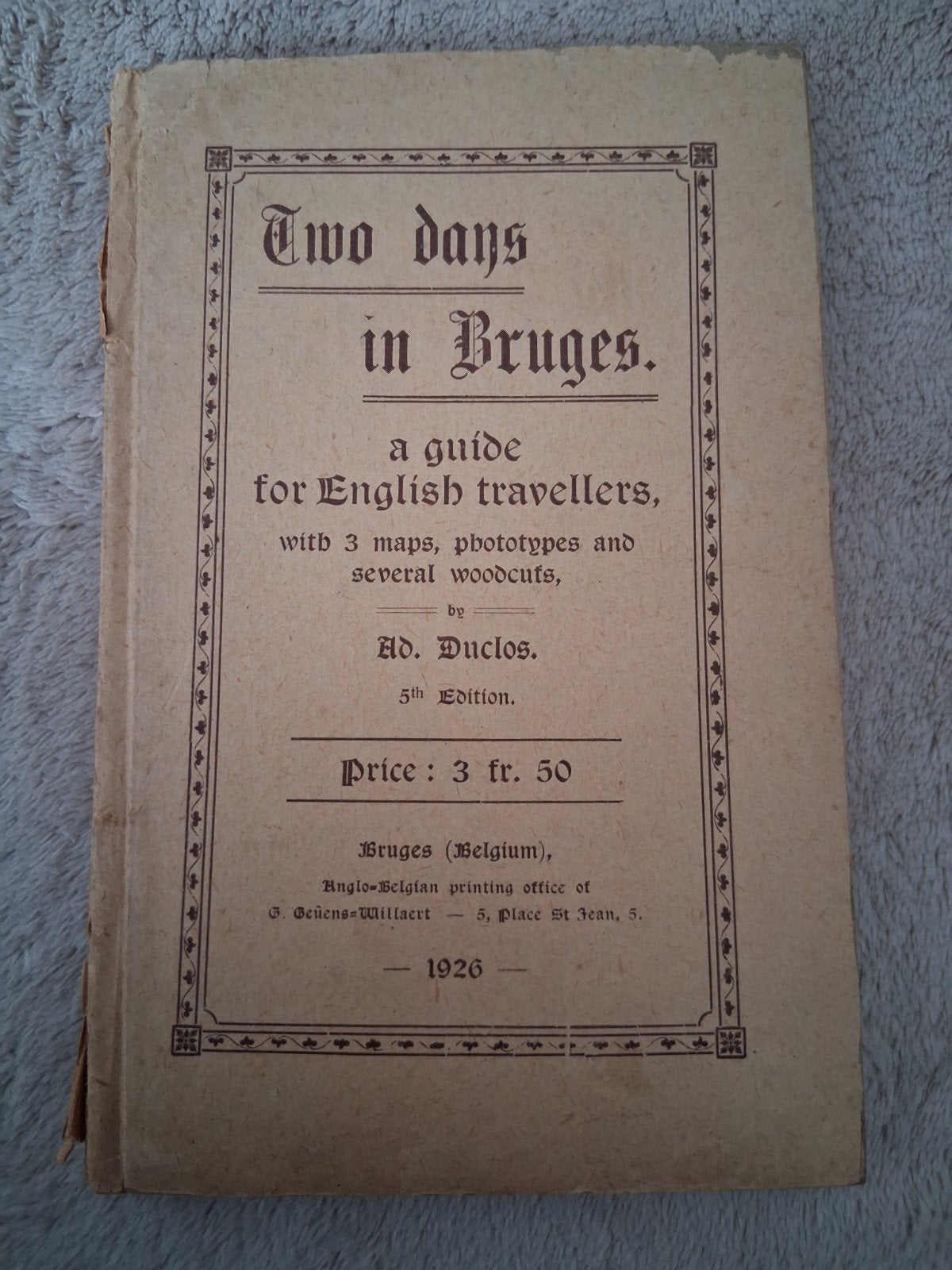 Two days in Bruges, Ophalen, Ad. Duclos
