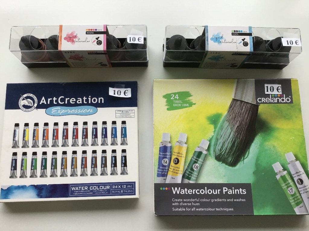 4 nieuwe setjes met water verf, Hobby en Vrije tijd, Schilderen, Ophalen of Verzenden, Zo goed als nieuw