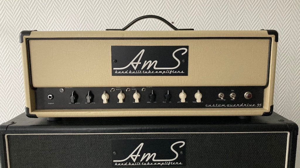AMS 35W versterker + 2*12 cabinet (incl. cases), Muziek en Instrumenten, Versterkers | Bas en Gitaar, Ophalen, Gebruikt, Gitaar