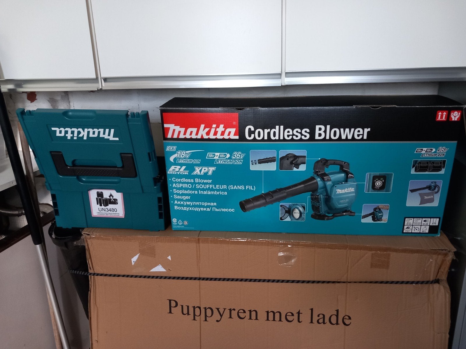 bladzuiger en bladblazer  dubbel lader en 2 batterijen, Enlèvement, Makita