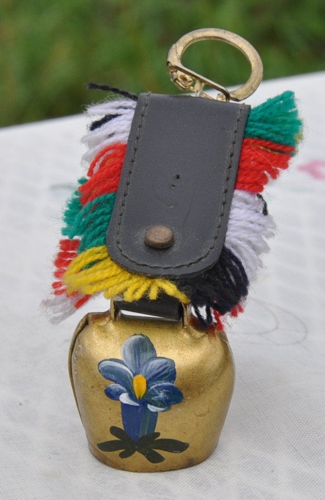 clochette porte clé metal fleur bleu, Enlèvement ou Envoi, Utilisé, Autres types