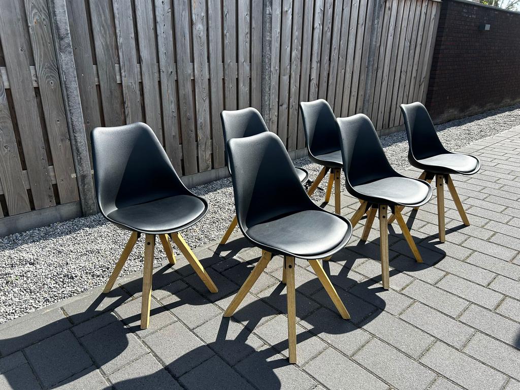 6 eetkamerstoelen, Huis en Inrichting, Ophalen, Gebruikt, Zwart, Vijf, Zes of meer stoelen