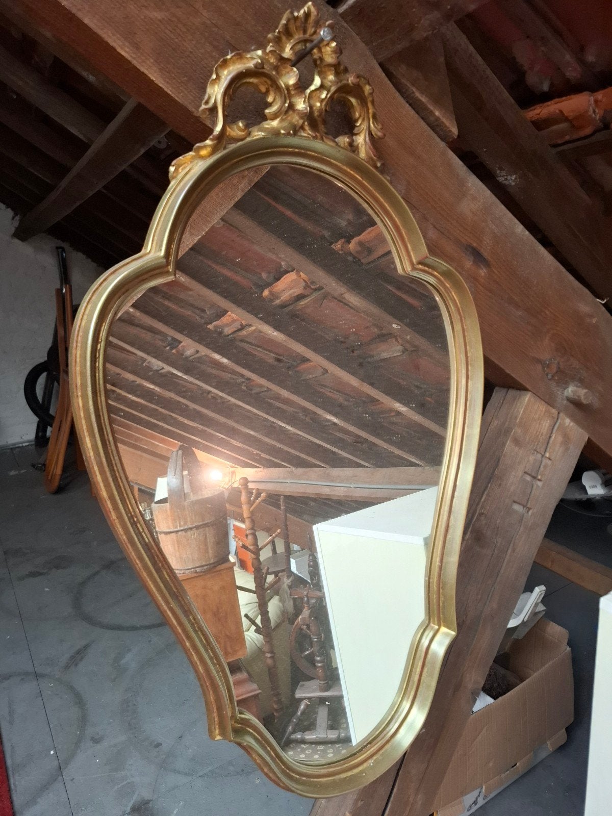 Miroir baroque Deknudt contour doré vintage