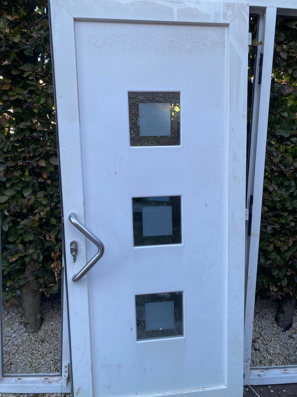 Kunststof voordeur met 2 zijramen 95x210, Doe-het-zelf en Bouw, Ophalen, Gebruikt, 80 tot 100 cm, Buitendeur
