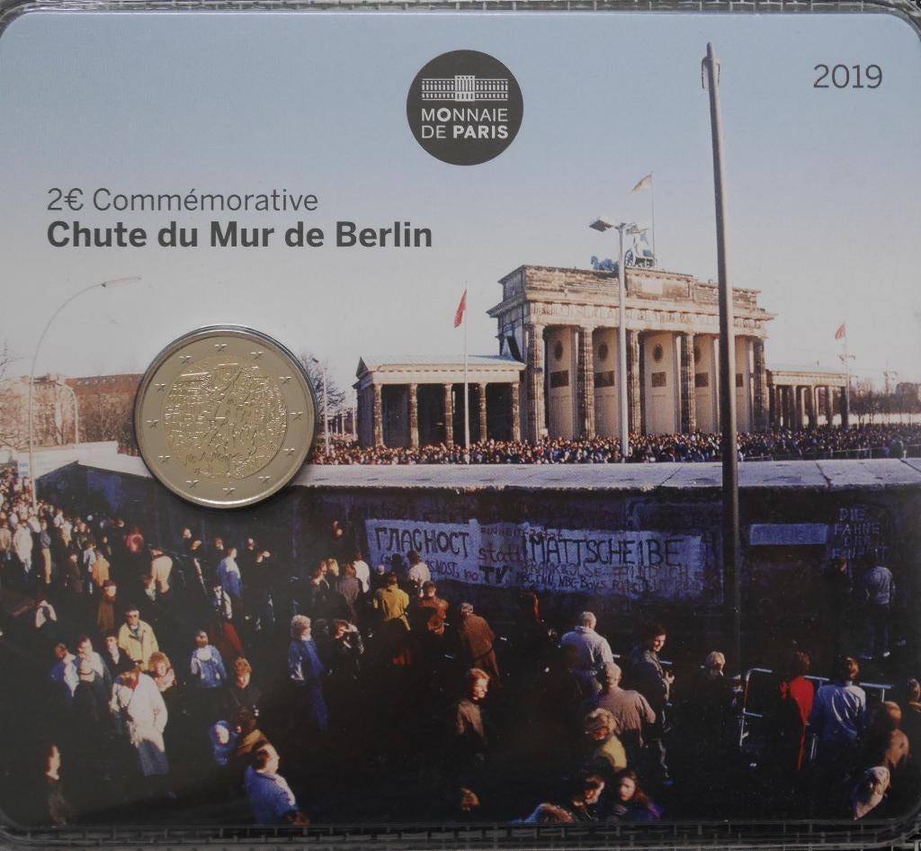 2 euromunt Frankrijk 2019 BU — Berlijnse Muur -, Ophalen of Verzenden, Frankrijk, 2 euro, Setje