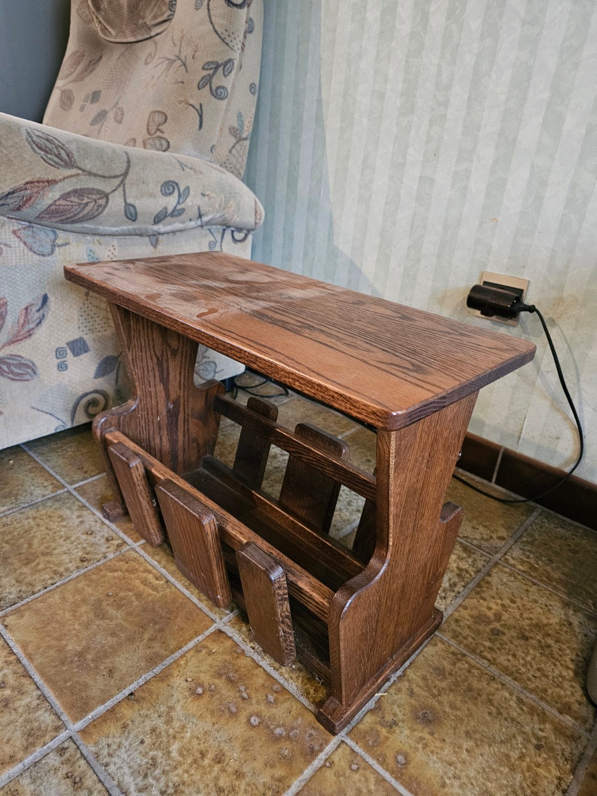 houten lectuurbak/tijdschriftenrek vintage retro, Antiek en Kunst, Ophalen
